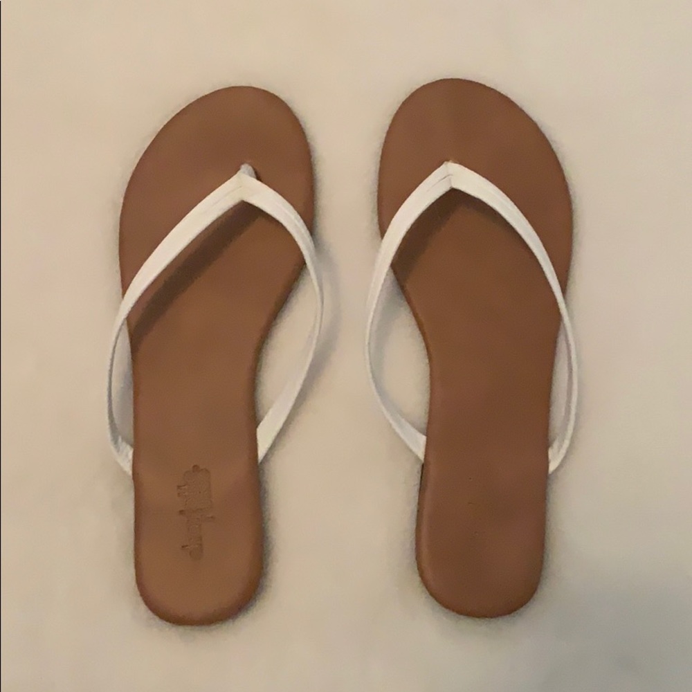 white flip flops